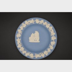 Set of 2 Vintage Wedgwood Blue Jasperware Decorative Plates � Made in England