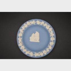 Set of 2 Vintage Wedgwood Blue Jasperware Decorative Plates � Made in England