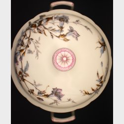Highly collectible - Antique Pillivuyt Paris Porcelain Tureen � Hand Painted Floral &amp; Insect Motif � French 19th Century Serving Dish