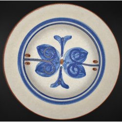 Vintage S�holm Bornholm Stoneware Plate � Danish Hand-Painted Blue Floral Dish