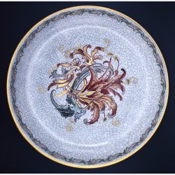 Royal Copenhagen Crackle Glaze Plate No. 153K/480 � Hand-Painted Danish Porcelain