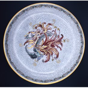 Royal Copenhagen Crackle Glaze Plate No. 153K/480 � Hand-Painted Danish Porcelain