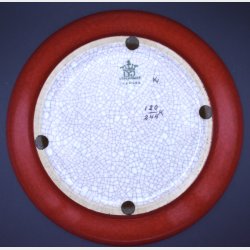 Royal Copenhagen Art Pottery Plate with Thistle Motif � Crackle Glaze � Denmark