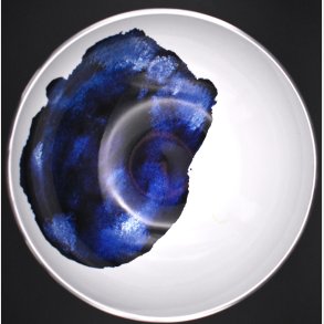 Stelton Stainless Steel Bowl with Abstract Blue Interior � Modern Scandinavian Design