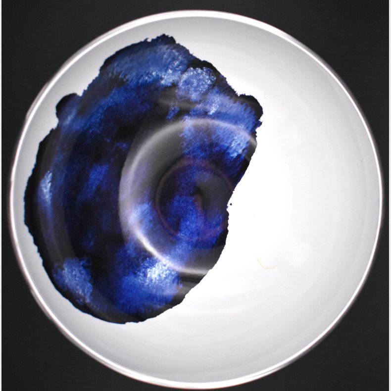 Stelton Stainless Steel Bowl with Abstract Blue Interior � Modern Scandinavian Design