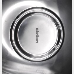Stelton Stainless Steel Bowl with Abstract Blue Interior � Modern Scandinavian Design