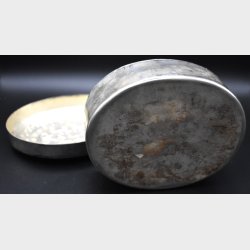 Vintage Pewter Trinket Box � Ornate Floral Lid / Scandinavian Style Storage Box