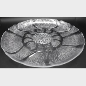 Vintage Frosted Glass Flower Bowl / Plate � Scandinavian Style � Textured Floral Design