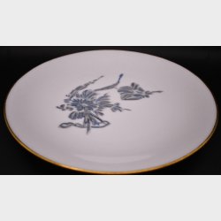Vintage Heinrich &amp; Co Selb Bavaria Porcelain Plate with Gold Rim � Hand Painted Floral Design � Made in Germany