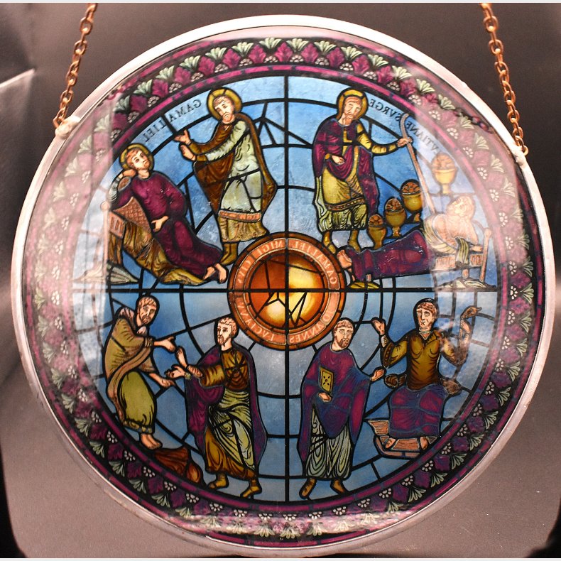Vintage Stained Glass Style Suncatcher � Religious Medieval Window Hanging Decor