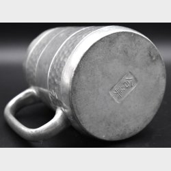Vintage Hammered Pewter Tankard / Beer Mug with Handle