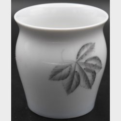 Royal Copenhagen Porcelain Cup with Hand-Painted Leaf Decoration � Model 183A