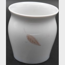 Royal Copenhagen Porcelain Cup with Hand-Painted Leaf Decoration � Model 183A