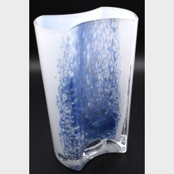 Modern Art Glass Vase � Blue and White Scandinavian Style