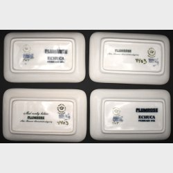 Set of 4 Royal Copenhagen / Plumrose Commemorative Porcelain Dishes