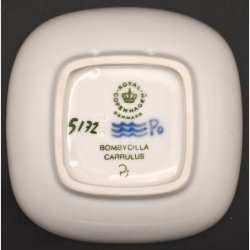Royal Copenhagen Porcelain Dish with Waxwing Bird (Bombycilla Garrulus)