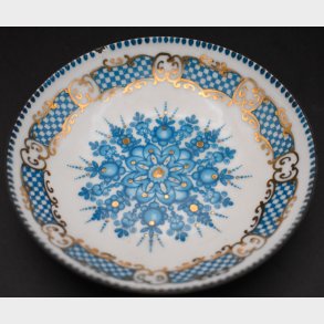Ghedina Porcelain Bowl � Blue & Gold Floral Design � Austrian Vintage (Innsbruck)
