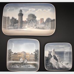 Royal Copenhagen Mini Plates � Danish Scenic Motifs � M�ns Klint &amp; Architectural Views (Set of 3)