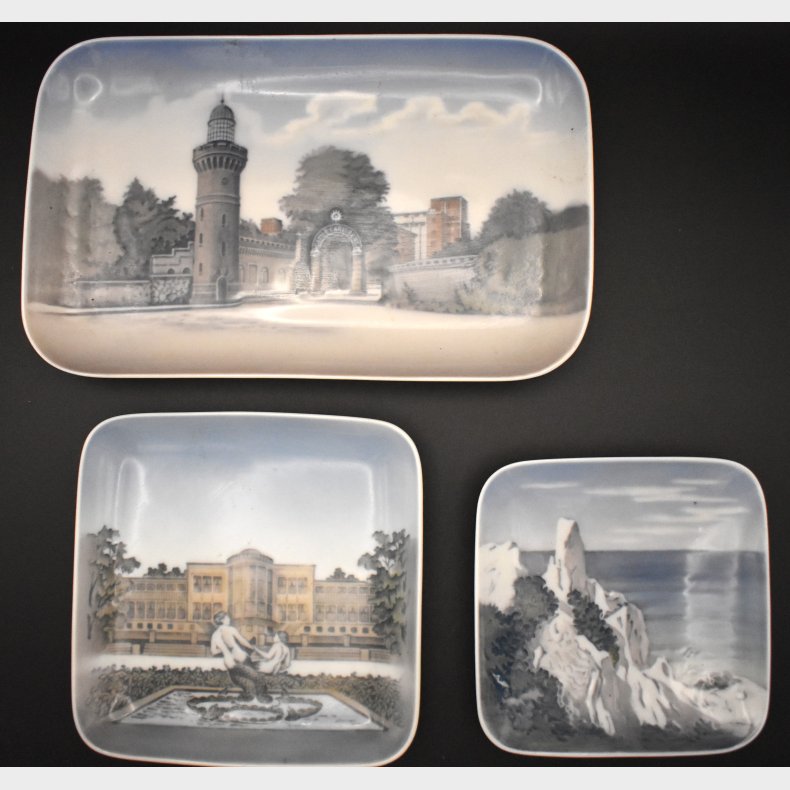 Royal Copenhagen Mini Plates � Danish Scenic Motifs � M�ns Klint &amp; Architectural Views (Set of 3)