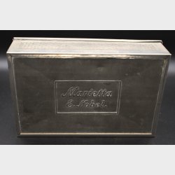 Vintage Metal Box �Marietta E. Nobel�