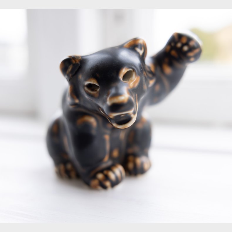 Royal Copenhagen Bear Figurine in Brown Glazed Porcelain � Repaired Ear � Reduced Price