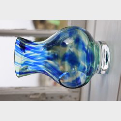SEA Glasbruk �Sea� Lantern by Renate Stock � Blue &amp; Green Art Glass Vase / Candle Holder