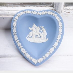 Heart-Shaped Wedgwood Jasperware Trinket Dish with Pegasus and Cherub