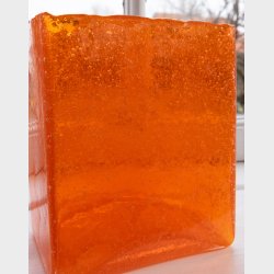 Vintage 1970s Swedish Orange Art Glass Vase � Textured Bubble Glass, Sculptural Form