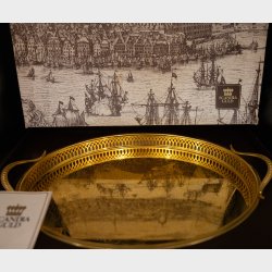 Scandia Guld Gold-Plated Serving Tray in Original Box � Elegant Engraved Design