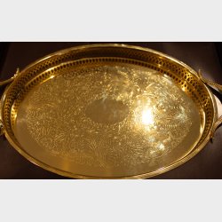 Scandia Guld Gold-Plated Serving Tray in Original Box � Elegant Engraved Design