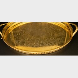 Scandia Guld Gold-Plated Serving Tray in Original Box � Elegant Engraved Design