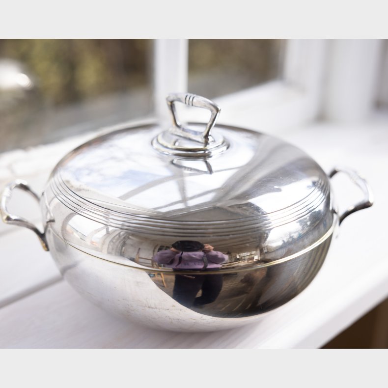 Vintage Silver-Plated Lidded Bowl / Serving Dish