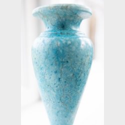 Vintage Turquoise Onyx (Calcite) Vase 