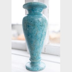 Vintage Turquoise Onyx (Calcite) Vase 