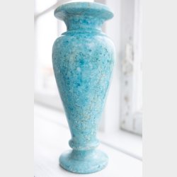 Vintage Turquoise Onyx (Calcite) Vase 