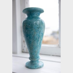 Vintage Turquoise Onyx (Calcite) Vase 