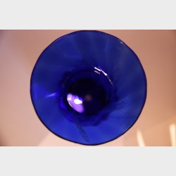Large Handblown Cobalt Blue Glass Vase with White Speckled Pattern � 26 cm