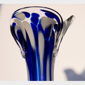 Hand blown sapphire stream Murano vase