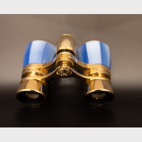Antique Opera Glasses in Gilt Brass with Blue Enamel � Elegant & Rare