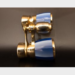 Antique Opera Glasses in Gilt Brass with Blue Enamel � Elegant &amp; Rare