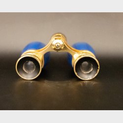 Antique Opera Glasses in Gilt Brass with Blue Enamel � Elegant &amp; Rare