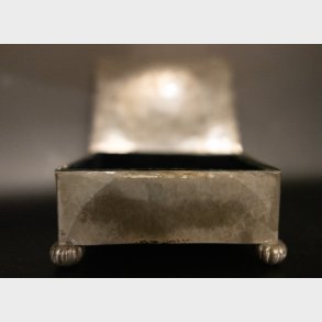 Elegant Vintage Pewter Trinket Box with Blue Velvet Lining