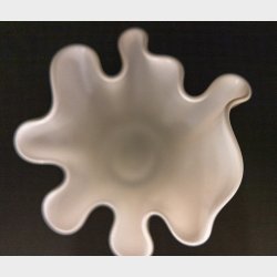 Elegant White Art Vase with Sculptural Ruffled Rim