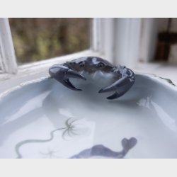 Extra Large Vintage Bing &amp; Gr�ndahl Ceramic Tray with Crab &amp; Marine Motif � Danish Design