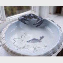 Extra Large Vintage Bing &amp; Gr�ndahl Ceramic Tray with Crab &amp; Marine Motif � Danish Design