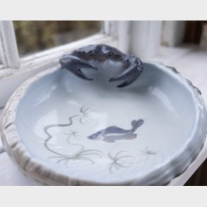 Extra Large Vintage Bing & Gr�ndahl Ceramic Tray with Crab & Marine Motif � Danish Design