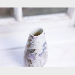 Handmade Porcelain Vase with Gold, Grey and Rose Colours � 16 cm