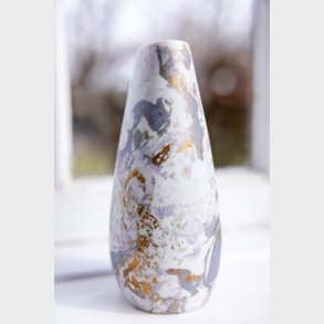Handmade Porcelain Vase with Gold, Grey and Rose Colours � 16 cm